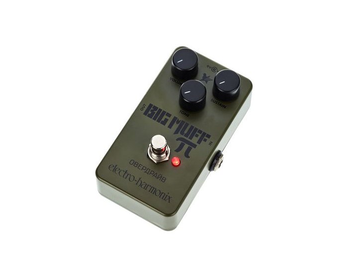 Electro-Harmonix Green Russian Big Muff, a green fuzz pedal inspired by Russian models